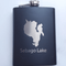 Sebago Lake Laser Engraved Black Flask